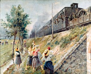 The Passage of the Italian Military Train by Achille Beltrame