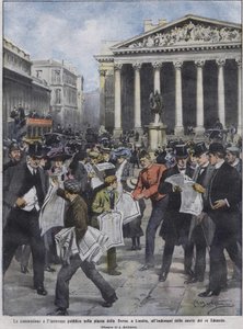 The day after King Edward VII died. Illustration by Achille Beltrame. May 1910 by Achille Beltrame