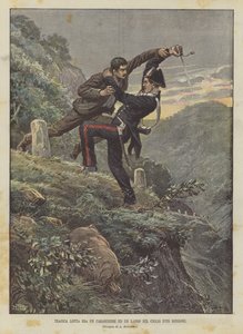 Tragic Struggle Between a Carabiniere and a Thief on the Edge of a Cliff