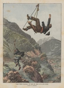 Tragic Childish Adventure, From the Mountain to the Valley on a Wire by Achille Beltrame