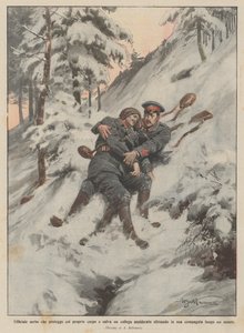 Serbian Officer Protecting and Saving a Frozen Colleague by Sliding on His Own Body