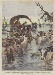 An Episode of the Floods in Piedmont, the Escape of the Inhabitants Through the Flooded Waters