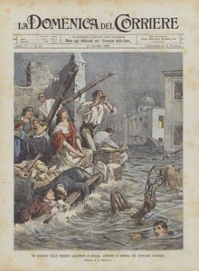 An Episode of the Terrible Floods in Sicily, Inhabitants of Modica Calling for Help