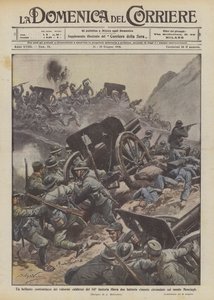 A brilliant counterattack by the valiant Calabrians of the 141st infantry frees two trapped batteries... by Achille Beltrame