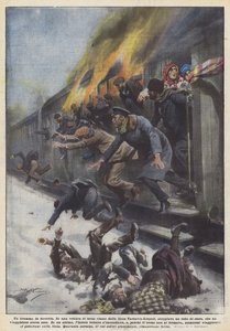 A Drama on the Railway by Achille Beltrame