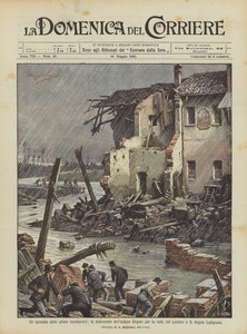 An Episode of the Recent Floods, the Destruction of the Origoni Factory by the Break of the Lambro ? by Achille Beltrame