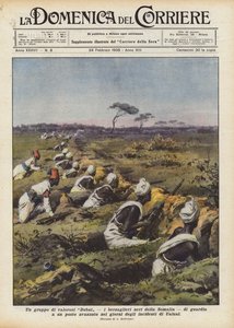 A Group of Brave Dubat, the Black Bersaglieri of Somalia, Guarding an Advanced Post