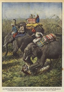 A Bloody Duel During a Hunt by the Maharajah of Bikanir, India by Achille Beltrame