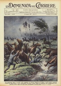 A picturesque horse escape in the countryside of Novara by Achille Beltrame