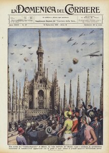 A scene from the bombing of Milan