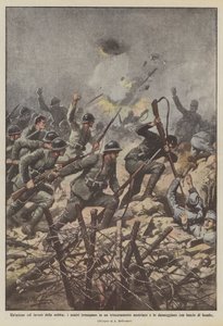 An action under the cover of fog, our forces break into an Austrian trench...