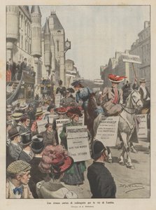 A Strange Procession of Suffragettes Through the Streets of London