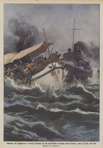 Vaporetto of the Grand Canal in Venice Sunk by a Torpedo Boat in the Lagoon While Returning