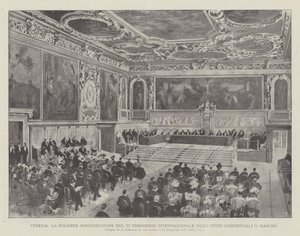 Venice, The Solemn Inauguration of the VI International Congress of Commercial Studies (May 4) by Achille Beltrame
