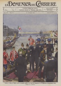 Venice, the Duke of Genoa Arrives at the Public Gardens to Inaugurate the XI Exhibition