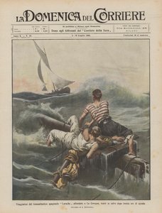 Travelers of the Spanish transatlantic Larache sunk in La Coruña, rescued after thirty hours of agony by Achille Beltrame