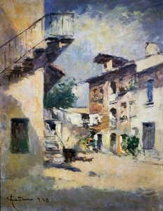 Interior of Rustic Courtyard by Achille Cattaneo