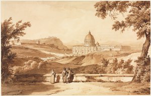 View of St. Peters, Rome, c. 1817-1820 by Achille Etna Michallon