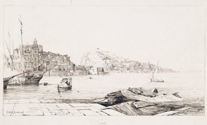 Port at Gaeta by Achille Gigante