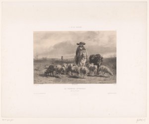 Farmer with Cattle and Sheep from Auvergne by Achille Isidore Gilbert