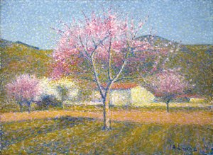 An Orchard in Springtime (Apple Trees in Bloom) by Achille Lauge
