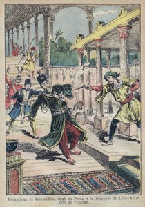 Assassination of Nasser Ed Din, Shah of Persia in 1896 - Illustration of Achille Lemot for Le-Pelerin of 1896 by Achille Lemot