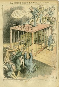 Illustration by Achille Lemot in Le Pelerin, 21/04/07 - The Struggle for Life - Socialism, Radical-Socialism - Animalisation