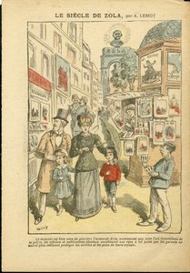 Illustration of Achille Lemot in Le Pelerin, 03/05/08 - The century of Zola - Religion Faith, Family, Pornography, Newspaper kiosks, Catholic Catholicism, Rue alley - Zola Emile
