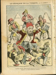 Illustration of Achille Lemot in Le Pelerin, 25/10/08 - The depecage of Turkey - Turkey, Religion Faith, Balkans, Bulgaria, Bosnia Herzegovine, Crete, Catholic Catholicism - Abdul-Hamid II by Achille Lemot