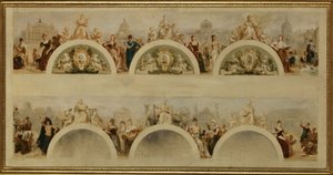 The City of Paris Offers All Nations the Hospitality of Its Art Schools, Museums and Scientific Establishments - Sketch for the Entrance Hall of the Hôtel de Ville de Paris