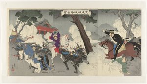 The Heroic Battle and Occupation of Jiuliancheng (Kūrenjō kōgeki senryō) by Adachi  Ginkō