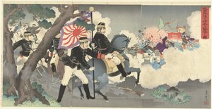 How Our Forces Defeated the Chinese Soldiers at Pyongyang by Adachi  Ginkō