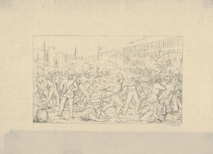 Battle in Baltimore, April 19, 1861 from Confederate War Etchings by Adalbert John Volck