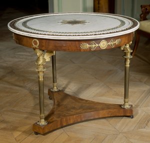 Gueridon with Marble Top by Adam (attr. to) Weisweiler