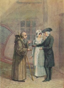 Yorik, the Monk and Madame L- in the Inn Courtyard at Calais