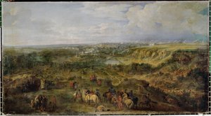 View of the City of Luxembourg, Side of the Mansfeld Baths by Adam Frans van der (circle of) Meulen