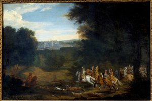 Louis XIV is Hunting by Adam Frans van der Meulen