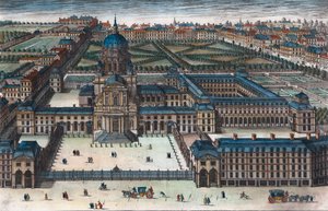 The Royal Monastery of Val-de-Grace Built by Anne of Austria, Queen of France - Engraving 1660 by Adam Perelle by Adam Perelle