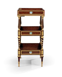 Late Louis XVI Ormolu and Cameo-Mounted Burr Yew Wood and Mahogany Table Travailleuse
