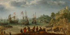 Ships off a Rocky Coast, 1621 by Adam Willaerts