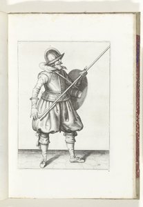Exercise with Shield and Pike: The Soldier Returns the Pike to the Rest Position in Three Movements, First Movement (No. 10), 1618