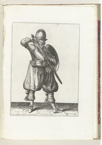 The Exercise with Shield and Spear: The Soldier Sheathes His Rapier (No. 24), 1618