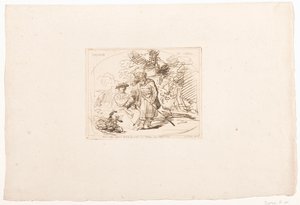 Judah Gives Tamar His Signet Ring (Thamar et Judas) (Six Prints after Drawings by Rembrandt, Preserved in the Hofbibliothek in Vienna series) by Adam von Bartsch