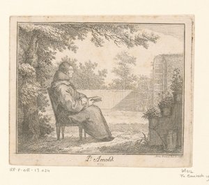Portrait of Arnoldus a Sancta Clara with a Book in a Garden by Adam von Bartsch