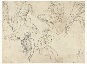 Studies of Seated Naked Men, the Ignudi