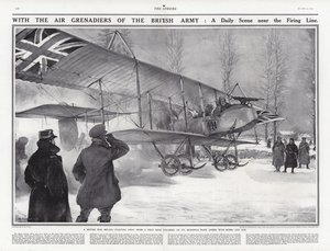 British Biplane at an Airfield Near Hollebeke, Belgium, World War I