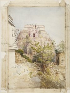 House of the Magician, Uxmal, Mexico by Adela Breton