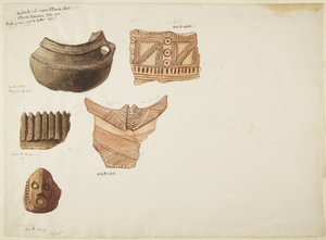 Pottery fragments by Adela Breton