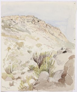 Remains of the fortress walls on top of a hill at Mitla, Oaxaca by Adela Breton