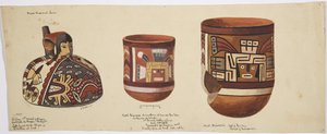 Three Painted Vessels from Nieveria, East of Rio Seco, Peru by Adela Breton